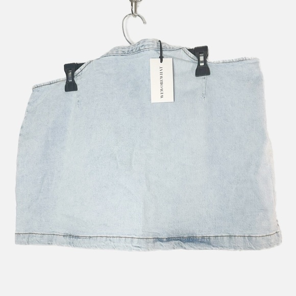 NWT Revolve WeWoreWhat Cropped Denim Top and Cut Out Skirt - Picture 6 of 10